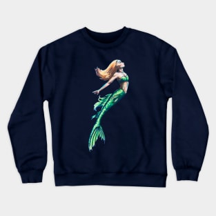 Green Tailed Mermaid Art Crewneck Sweatshirt